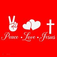 Peace Love Jesus - Christian Christ Santa Hat thumb 1
