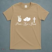 Peace Love Jesus - Christian Christ T-Shirt thumb 5