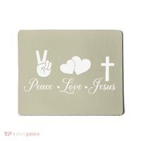 Peace Love Jesus - Christian Christ Mousepad thumb 0