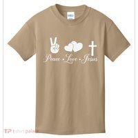 Peace Love Jesus - Christian Christ Kids T-Shirt thumb 0