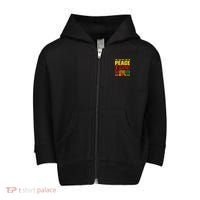 Peace Love & Juneteenth June 19th Freedom Day Toddler Zip Fleece Hoodie thumb 0