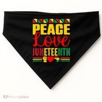 Peace Love & Juneteenth June 19th Freedom Day USA-Made Doggie Bandana thumb 0