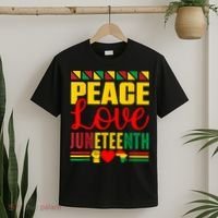 Peace Love & Juneteenth June 19th Freedom Day T-Shirt thumb 2