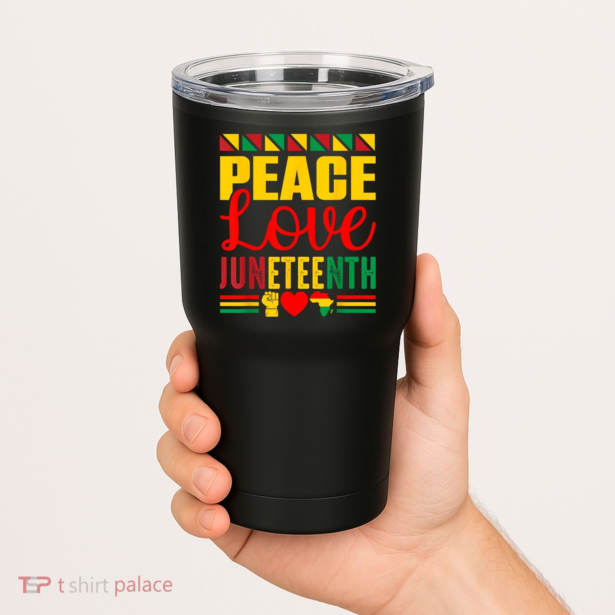Peace Love & Juneteenth June 19th Freedom Day Tumbler