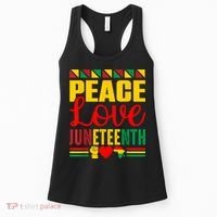 Peace Love & Juneteenth June 19th Freedom Day Women's Tank Top thumb 0