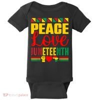 Peace Love & Juneteenth June 19th Freedom Day Baby Bodysuit thumb 0