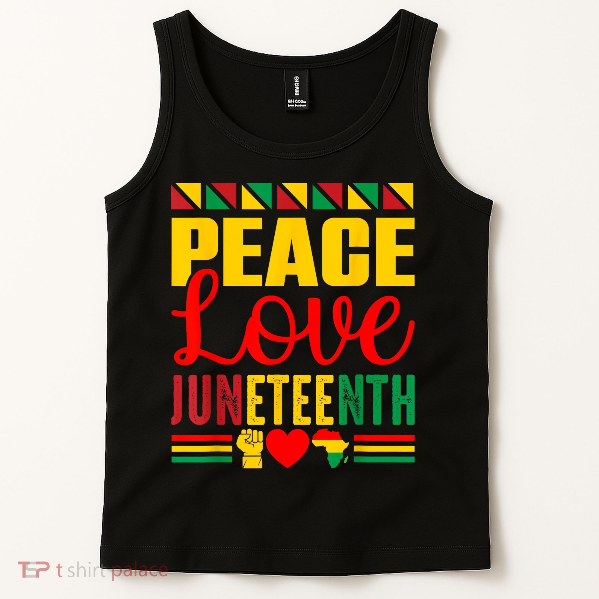 Peace Love & Juneteenth June 19th Freedom Day Tank Top