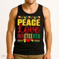 Peace Love & Juneteenth June 19th Freedom Day Tank Top thumb 3