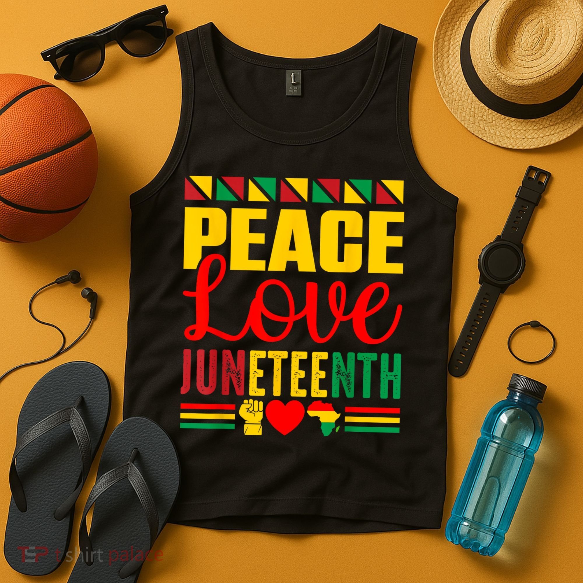 Peace Love & Juneteenth June 19th Freedom Day Tank Top