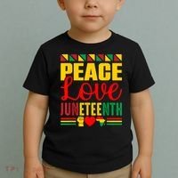 Peace Love & Juneteenth June 19th Freedom Day Toddler T-Shirt thumb 2