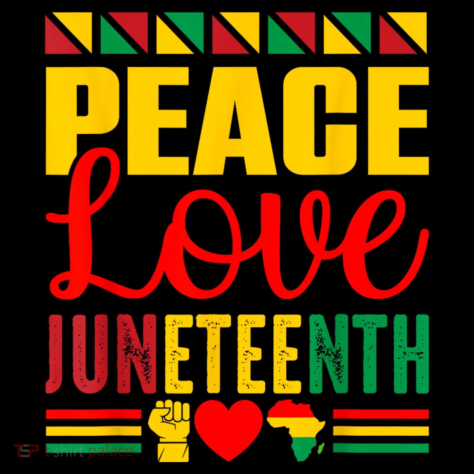 Peace Love & Juneteenth June 19th Freedom Day Women's Long Sleeve Shirt