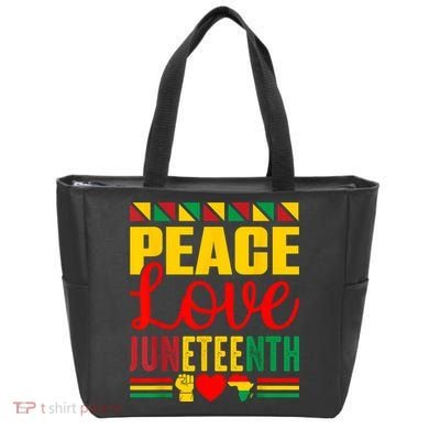 Peace Love & Juneteenth June 19th Freedom Day Tote Bag