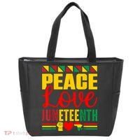 Peace Love & Juneteenth June 19th Freedom Day Tote Bag thumb 0