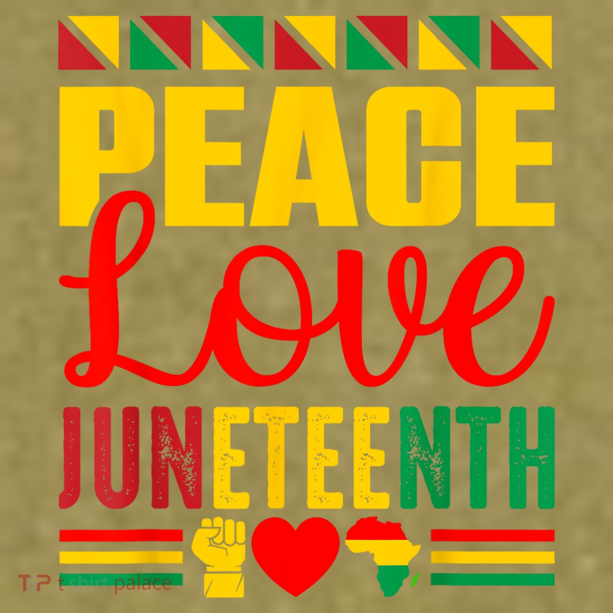 Peace Love & Juneteenth June 19th Freedom Day Garment-Dyed Women's Muscle Tee