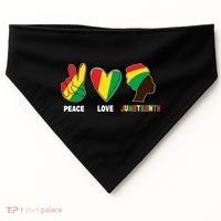 Peace Love Juneteenth USA-Made Doggie Bandana thumb 0
