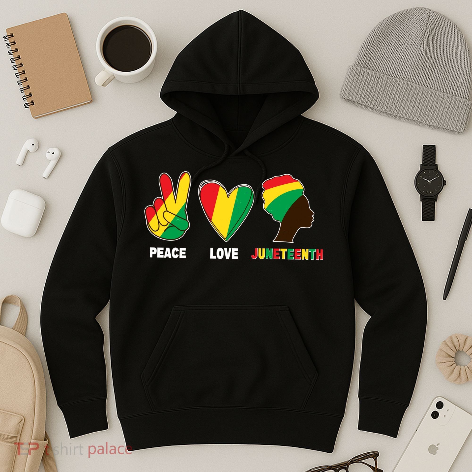 Peace Love Juneteenth Hoodie