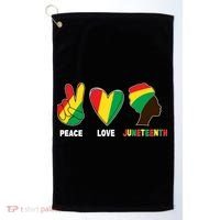 Peace Love Juneteenth Golf Towel thumb 0