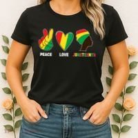 Peace Love Juneteenth Women's T-Shirt thumb 2
