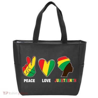 Peace Love Juneteenth Tote Bag