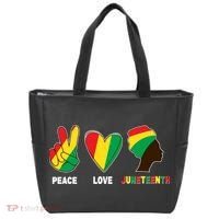 Peace Love Juneteenth Tote Bag thumb 0