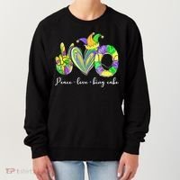 Peace Love King Cake Mardi Gras Women's Sweatshirt thumb 0