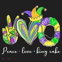 Peace Love King Cake Mardi Gras Women's Sweatshirt thumb 2