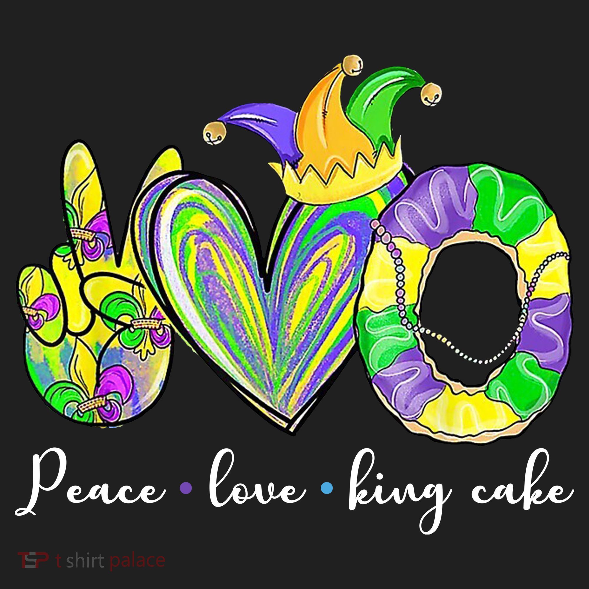 Peace Love King Cake Mardi Gras Women's Sweatshirt