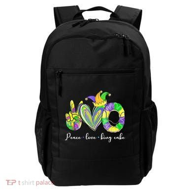 Peace Love King Cake Mardi Gras Backpack