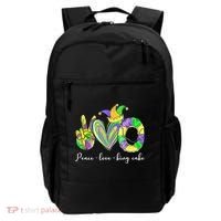 Peace Love King Cake Mardi Gras Backpack thumb 0