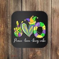 Peace Love King Cake Mardi Gras Coaster thumb 0