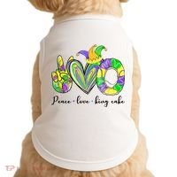 Peace Love King Cake Mardi Gras Doggie Tank thumb 0