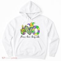 Peace Love King Cake Mardi Gras Hoodie thumb 0