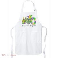 Peace Love King Cake Mardi Gras Apron thumb 0