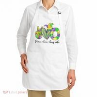 Peace Love King Cake Mardi Gras Apron thumb 2
