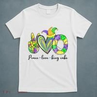 Peace Love King Cake Mardi Gras T-Shirt thumb 5