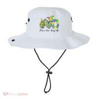 Peace Love King Cake Mardi Gras Bucket Hat thumb 0