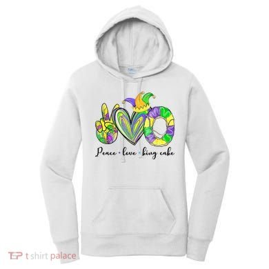 Peace Love King Cake Mardi Gras Women's Hoodie