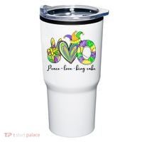 Peace Love King Cake Mardi Gras Tumbler thumb 0