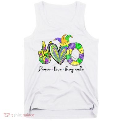 Peace Love King Cake Mardi Gras Tank Top