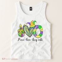 Peace Love King Cake Mardi Gras Tank Top thumb 2