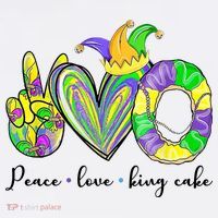Peace Love King Cake Mardi Gras Toddler T-Shirt thumb 4