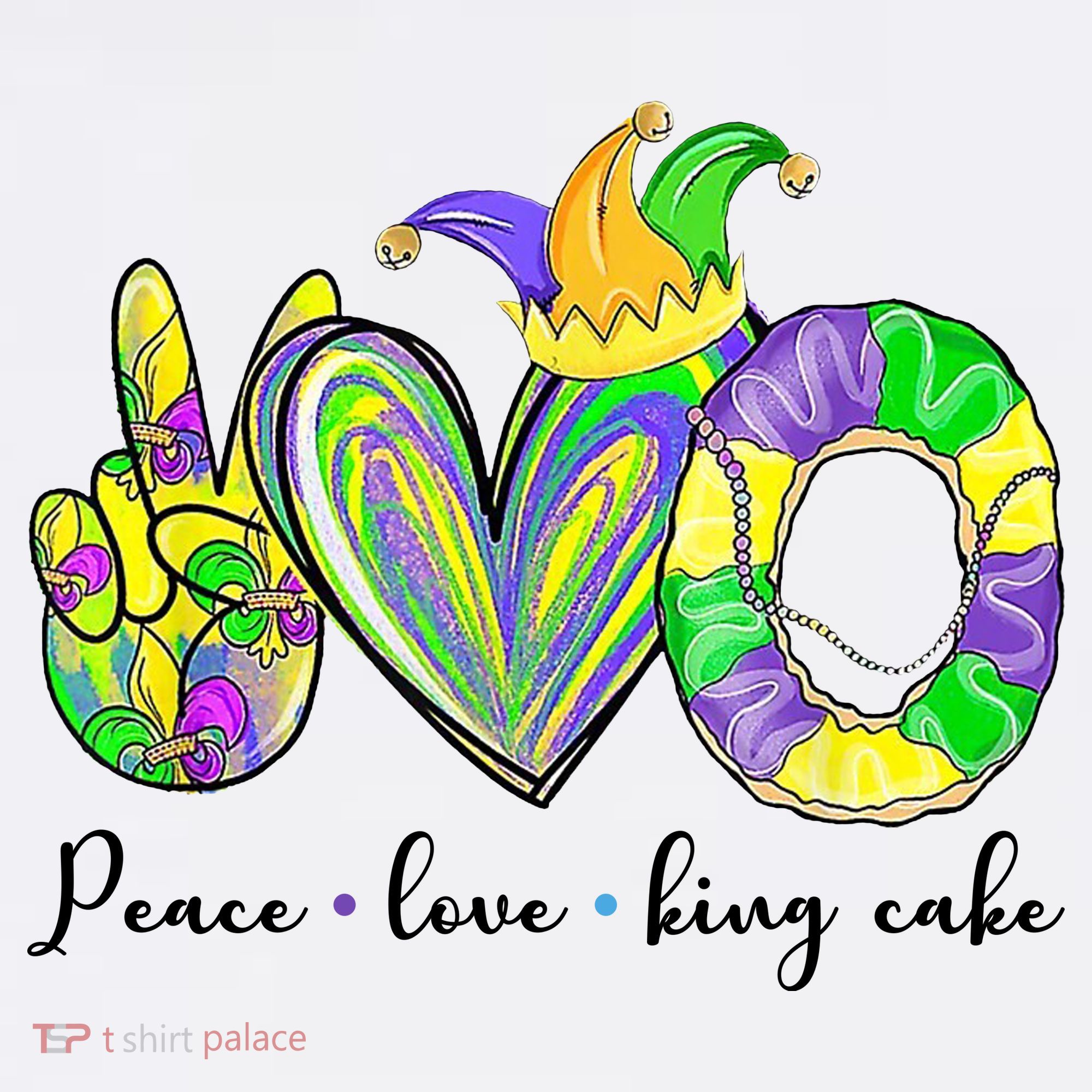 Peace Love King Cake Mardi Gras Women's Long Sleeve Shirt
