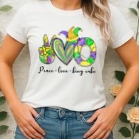 Peace Love King Cake Mardi Gras Women's T-Shirt thumb 2
