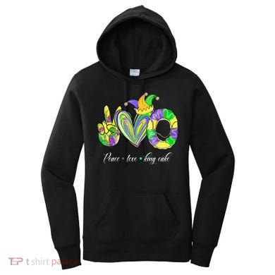 Peace Love King Cake Mardi Gras Women's Hoodie