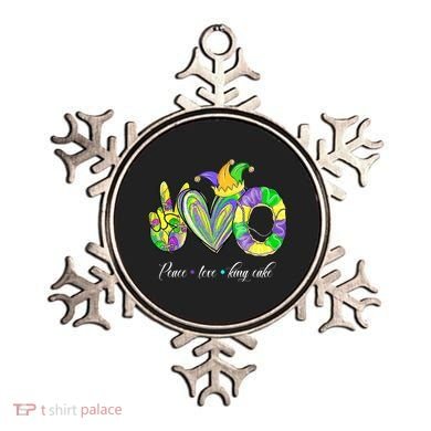 Peace Love King Cake Mardi Gras Ornament