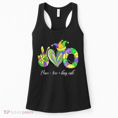 Peace Love King Cake Mardi Gras Women's Tank Top