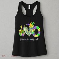 Peace Love King Cake Mardi Gras Women's Tank Top thumb 3