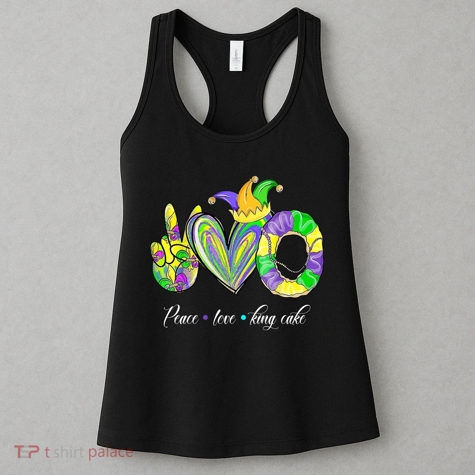 Peace Love King Cake Mardi Gras Women's Tank Top