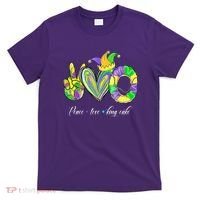 Peace Love King Cake Mardi Gras T-Shirt thumb 0