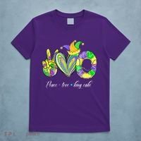 Peace Love King Cake Mardi Gras T-Shirt thumb 5